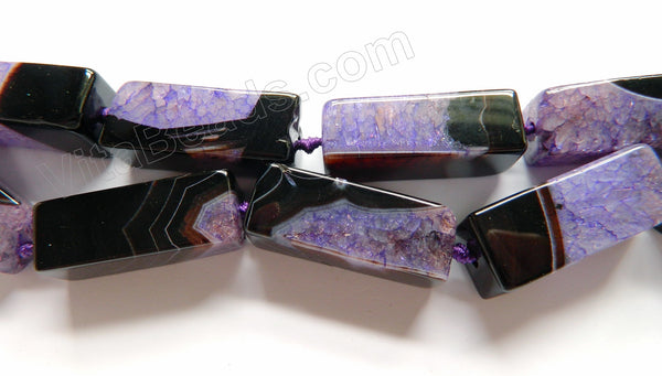 Black Purple Fire Agate w/ Quartz   -   Big Cuboids  15"
