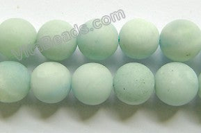 Frosted Amazonite A  -  Smooth Round  16"