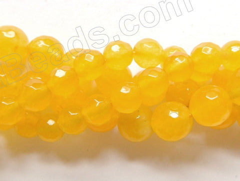 Light Yellow Malay Jade  -  Faceted Round  15"