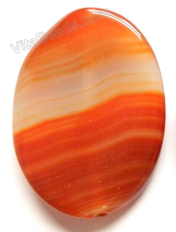 Smooth Oval Pendant - Carnelian w/ Stripes Light