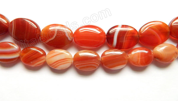 Carnelian w/ White Stripes  -   Puff Oval  16"