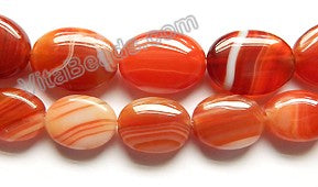 Carnelian w/ White Stripes  -   Puff Oval  16"