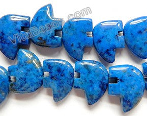 Lapis Lazuli Natural AA Light  -  Carved Bear Beads  16"