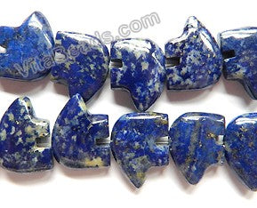 Snow Lapis Lazuli Natural AA  -  Carved Bear Beads  16"