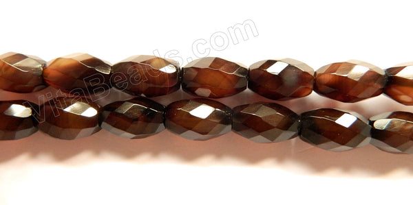 Brown Agate AAA  -  Faceted Drum  16"