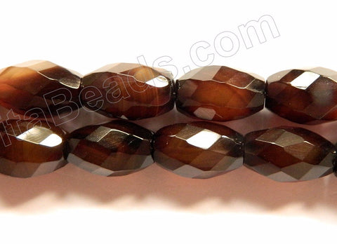 Brown Agate AAA  -  Faceted Drum  16"