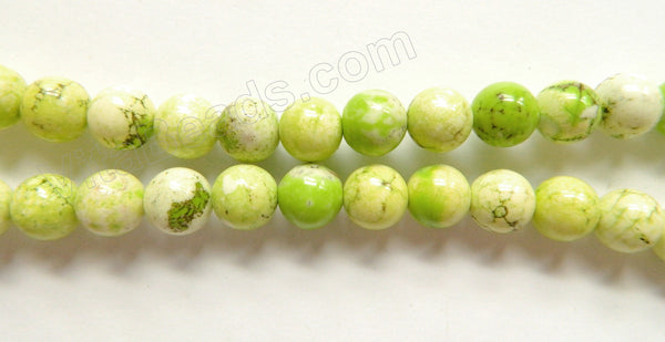 Neon Turquoise  -  Smooth Round Beads   16"