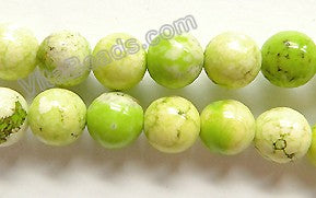 Neon Turquoise  -  Smooth Round Beads   16"