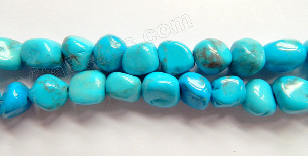 Howlite Blue Turquoise A  -  10-12mm Small Tumble  16"