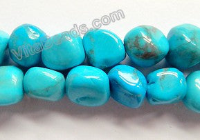 Howlite Blue Turquoise A  -  10-12mm Small Tumble  16"