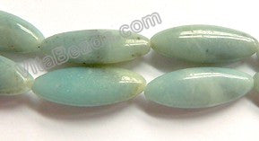 Chinese Amazonite AB  -  10x28mm Puff Long Oval Rice  16"
