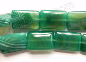 Green Sardonix Agate A  -  Puff Rectangles  16"