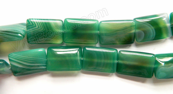 Green Sardonix Agate A  -  Puff Rectangles  16"