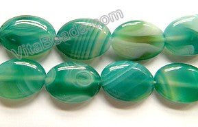 Green Sardonix Agate  -  Puff Oval  16"