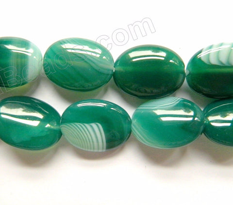 Green Sardonix Agate  -  Puff Oval  16"