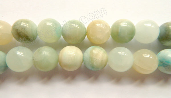 Hemimorphite Natural  -  Big Smooth Round Beads  16"