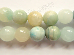 Hemimorphite Natural  -  Big Smooth Round Beads  16"