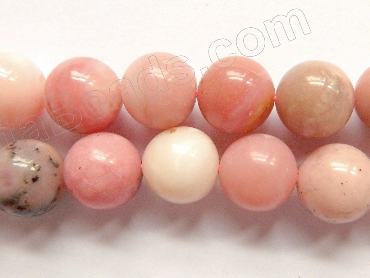 Pink Opal AA  -  Smooth Round Beads  15"