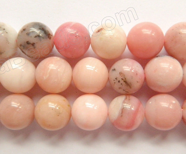 Pink Opal AA  -  Smooth Round Beads  15"