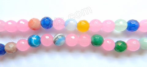 Mixed Pink Stone Special  -   Faceted Round  16"