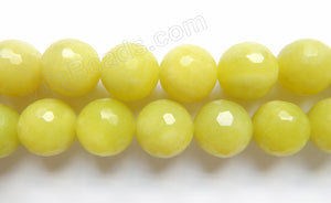 Olive Jade AA  -  Big Faceted Round  16"