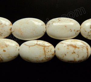 Ivory Cracked Turquoise A  -  Puff Ovals  16"