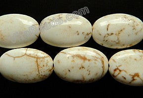 Ivory Cracked Turquoise A  -  Puff Ovals  16"