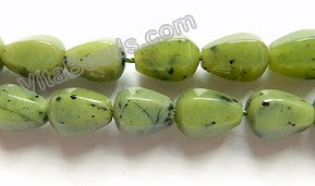 BC Jade A Light  -  7x10mm 6-Side Faceted Drops 16"