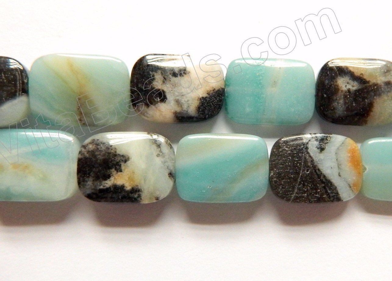 Golden Black Amazonite  -  Puff Rectangles  16"