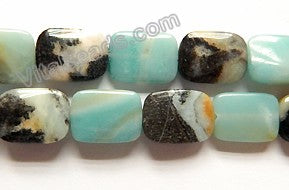 Golden Black Amazonite  -  Puff Rectangles  16"