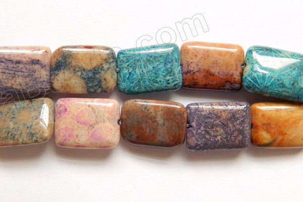 Mixed Color Fossil Coral  -  Puff Rectangles  16"
