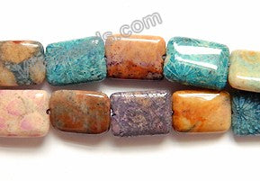 Mixed Color Fossil Coral  -  Puff Rectangles  16"