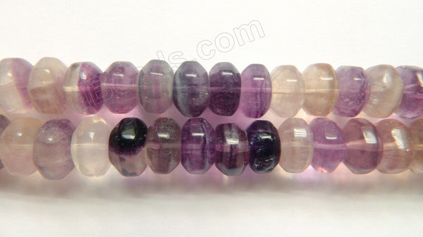 Rainbow Fluorite  -  Big Faceted Rondel  16"    8 x 13 mm