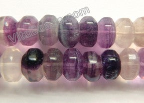 Rainbow Fluorite  -  Big Faceted Rondel  16"    8 x 13 mm