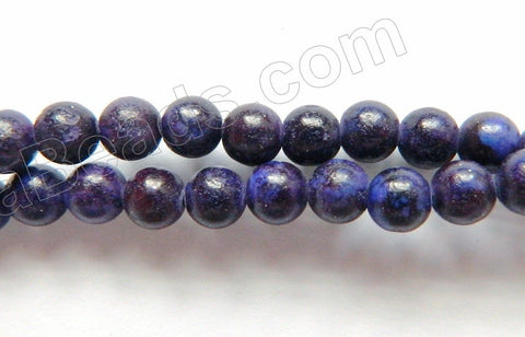 Dark Purple Turquoise - Smooth Round Beads   16"
