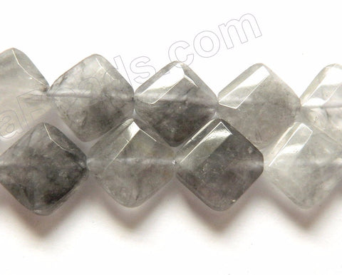 Grey Quartz  -  Faceted Diamond  16"