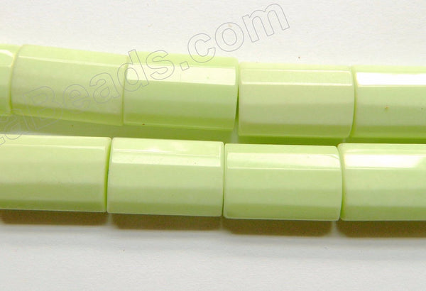 Lemon Chrysophase AAA   -  Faceted Puff Thin Tubes  16"