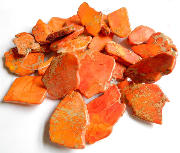 Orange Impression Jasper - Graduated Top-drilled Slabs  16"