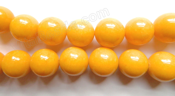 Deep Yellow Mashan Jade  -  Smooth Round  16"