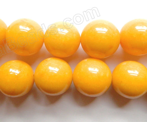 Deep Yellow Mashan Jade  -  Smooth Round  16"