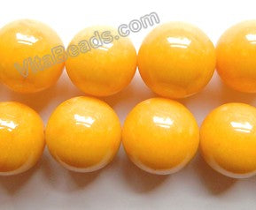 Deep Yellow Mashan Jade  -  Smooth Round  16"