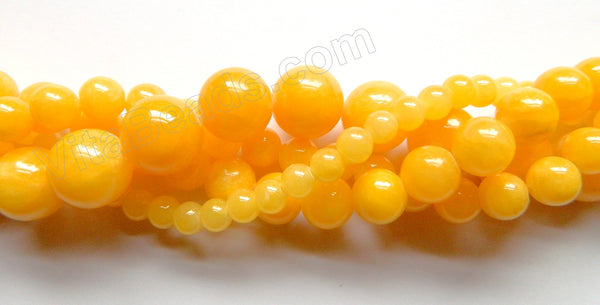 Deep Yellow Mashan Jade  -  Smooth Round  16"