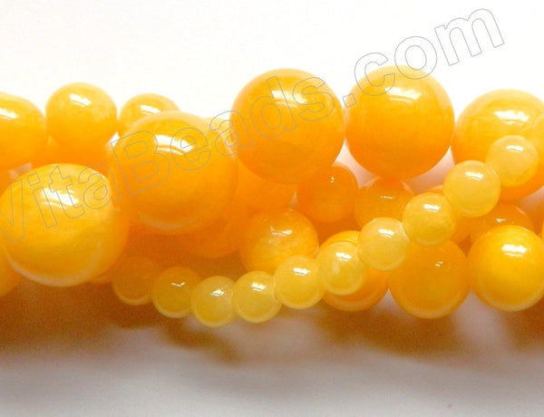 Deep Yellow Mashan Jade  -  Smooth Round  16"