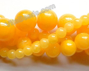 Deep Yellow Mashan Jade  -  Smooth Round  16"