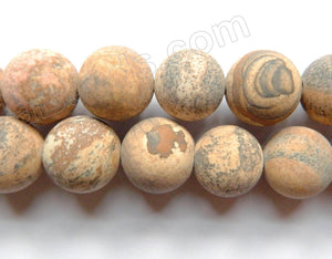 Frosted Picture Jasper  -  Big Smooth Round  16"