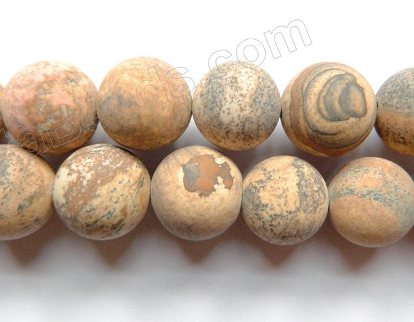 Frosted Picture Jasper  -  Big Smooth Round  16"