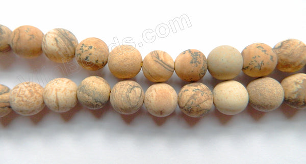 Frosted Picture Jasper - Smooth Round  16"