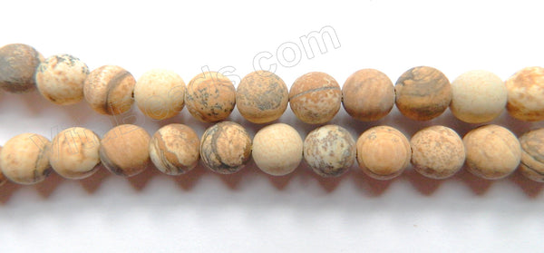 Frosted Picture Jasper - Smooth Round  16"