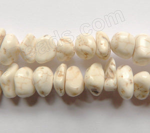 Ivory Crack Turquoise  -  Chip Nuggets  16"