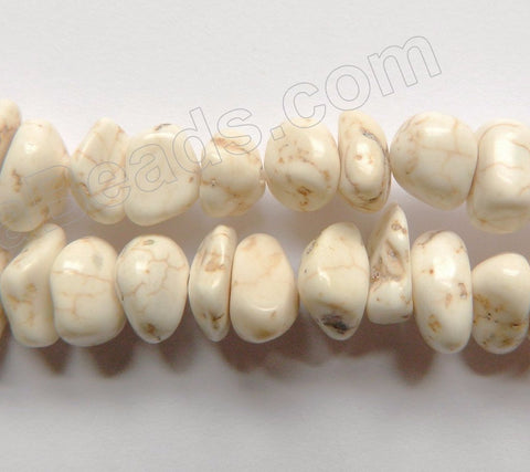 Ivory Crack Turquoise  -  Chip Nuggets  16"